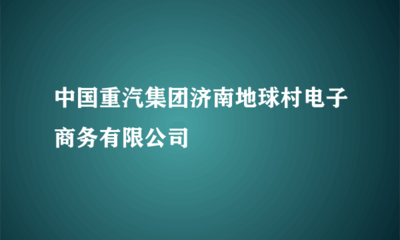 中国重汽集团济南地球村电子商务